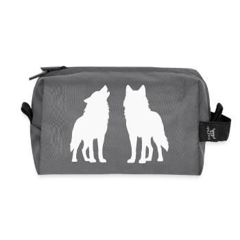 woelfe 2 - Recycled Toiletry Zip Bag - anthracite - Front