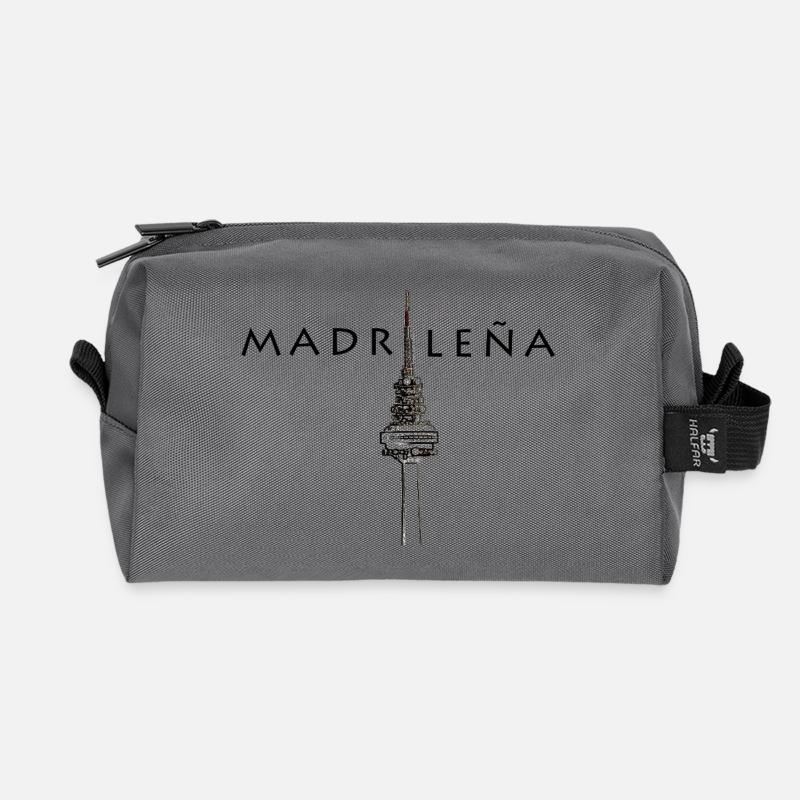 MADRILENIAN - Recycled Toiletry Zip Bag - anthracite