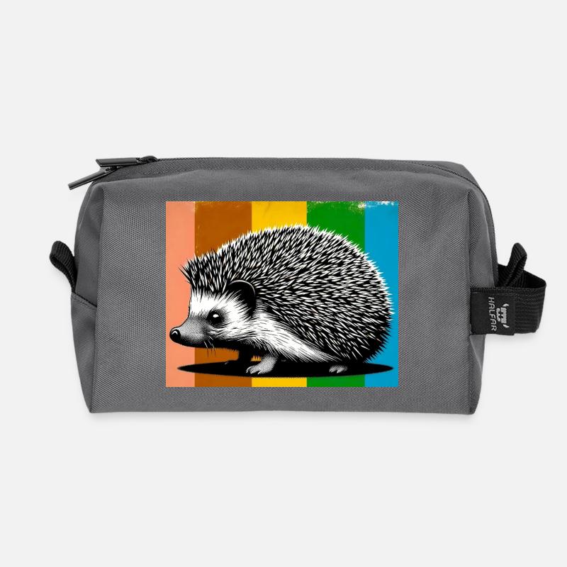 Igel - Recycelte Kulturtasche - Anthrazit