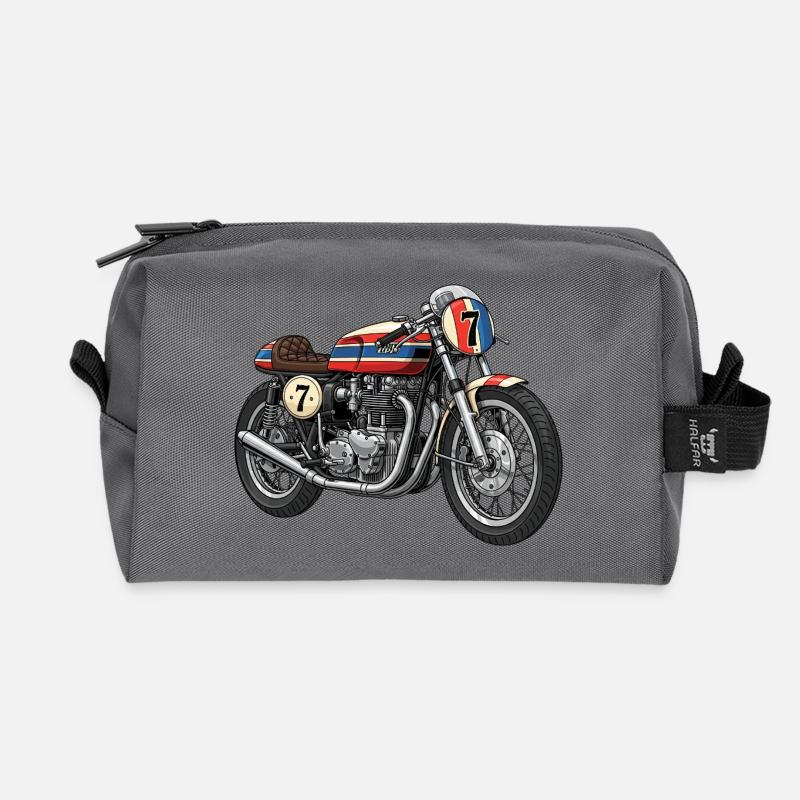 Old school motorcycle - Recycelte Kulturtasche - Anthrazit
