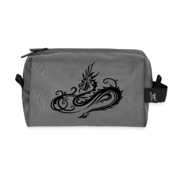 Tribal Drache in Herzform Motiv - Recycelte Kulturtasche - Anthrazit - Vorne