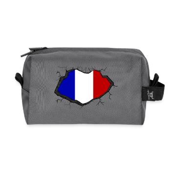 drapeau de la France - Trousse de toilette en tissu recyclé - anthracite - Devant