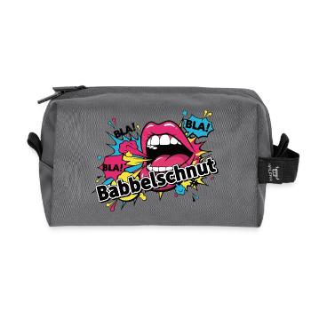 Babbelschnut - dialecte proverbique du Bade - Trousse de toilette en tissu recyclé - anthracite - Devant