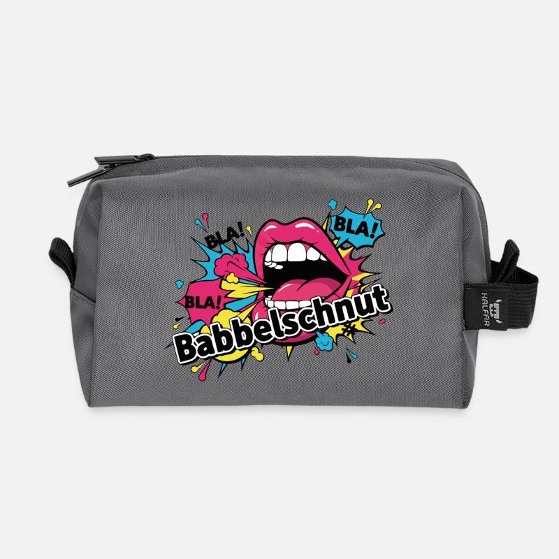 Babbelschnut - dialecte proverbique du Bade - Trousse de toilette en tissu recyclé - anthracite