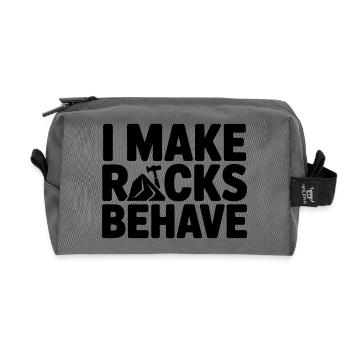 Dicton drôle de tailleur de pierre - Trousse de toilette en tissu recyclé - anthracite - Devant