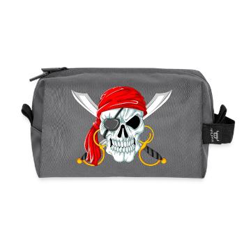 Crâne de pirate avec épées, Jolly Roger Design - Trousse de toilette en tissu recyclé - anthracite - Devant