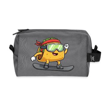 Taco Snowboard Sports d’hiver Nourriture fraîche - Trousse de toilette en tissu recyclé - anthracite - Devant