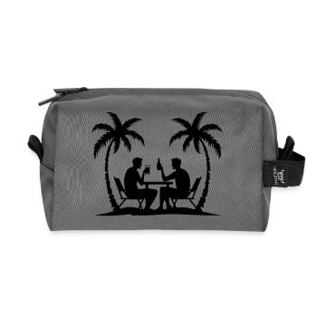 Palmen Party Urlaub Silhouette - Recycelte Kulturtasche - Anthrazit - Vorne