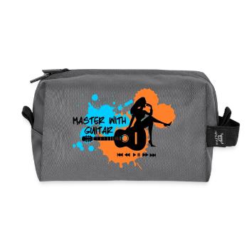 Master with guitar - Blau Orange - Recycelte Kulturtasche - Anthrazit - Vorne