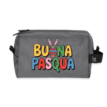 Buona Pasqua Bunny - Recycled Toiletry Zip Bag - anthracite - Front