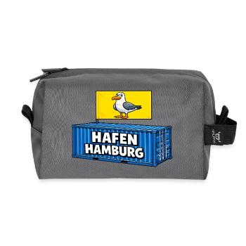Hafen Hamburg Cartoon Container - Recycelte Kulturtasche - Anthrazit - Vorne
