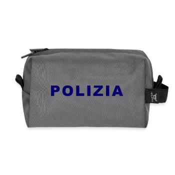 Police On – Funny t-shirt with text motif - Recycled Toiletry Zip Bag - anthracite - Front