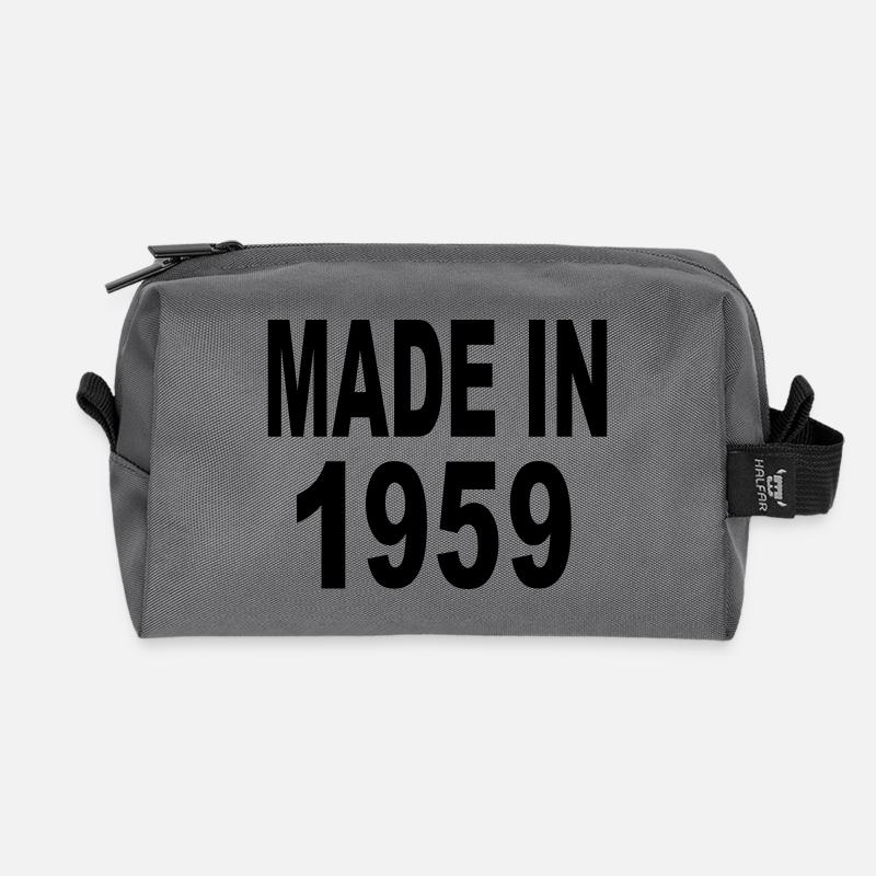 Made in 1959 - Recycled Toiletry Zip Bag - anthracite