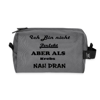Sternzeichen Krebs - Recycelte Kulturtasche - Anthrazit - Vorne