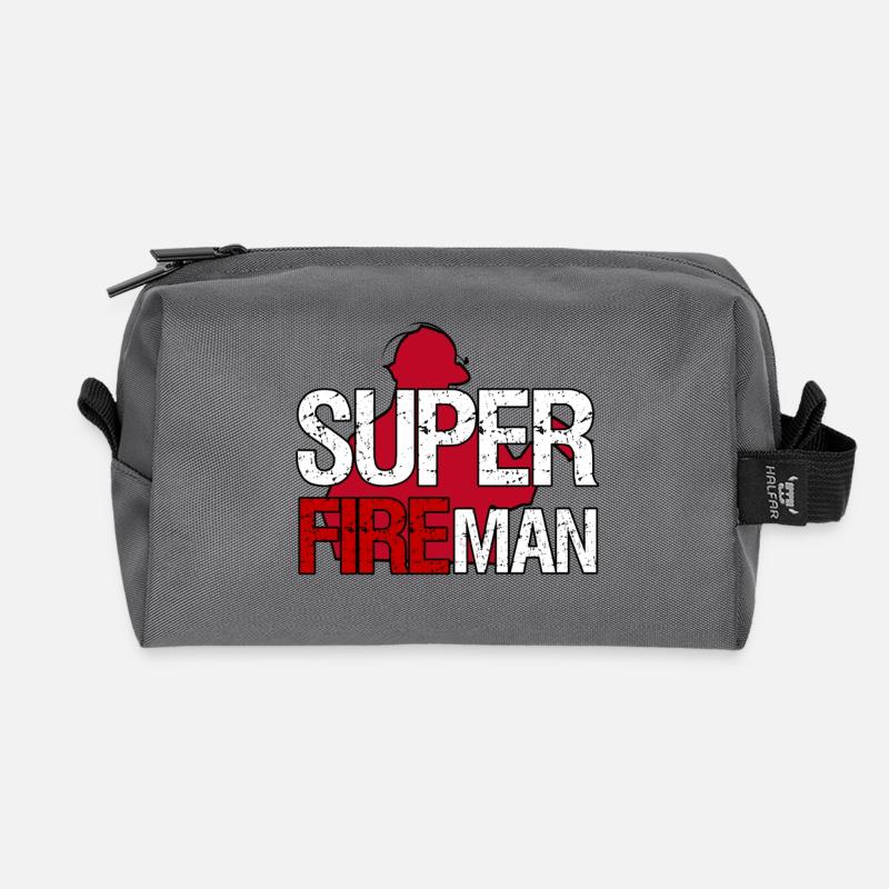 Super Fireman Feuerwehr Feuerwehrmann Geschenk - Recycelte Kulturtasche - Anthrazit