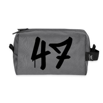 Tag : 47 - Trousse de toilette en tissu recyclé - anthracite - Devant