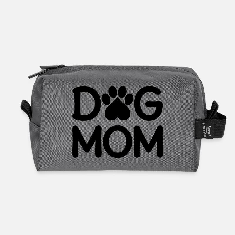 Dog Mom - Recycelte Kulturtasche - Anthrazit