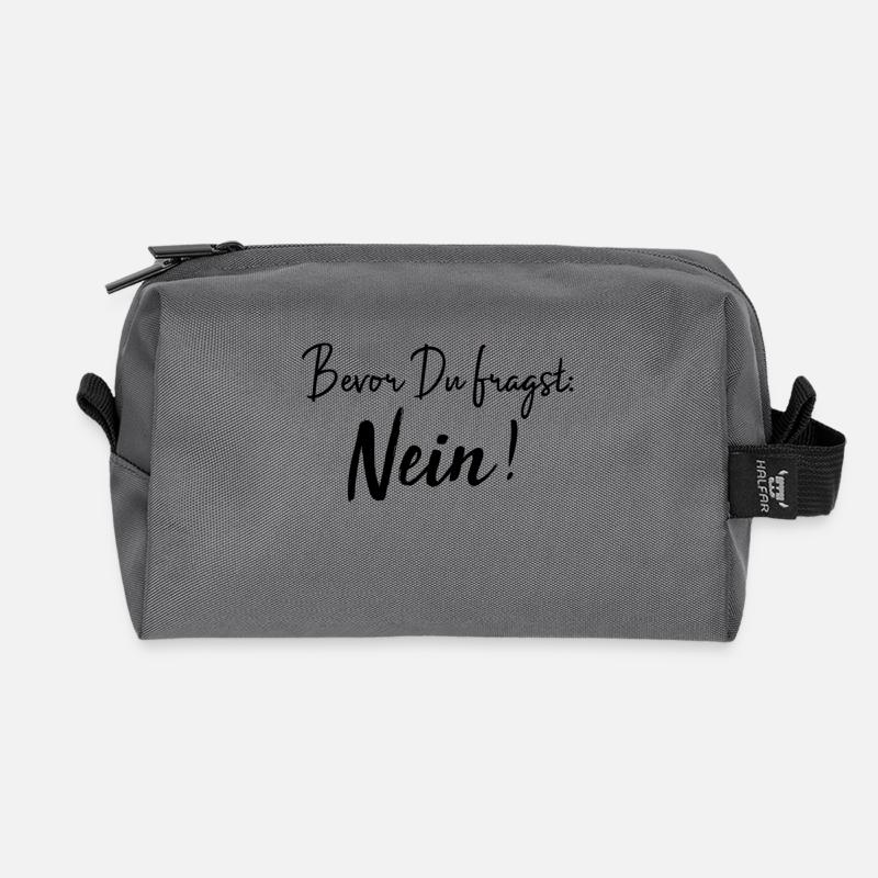 Bevor du fragst: Nein! - Recycelte Kulturtasche - Anthrazit