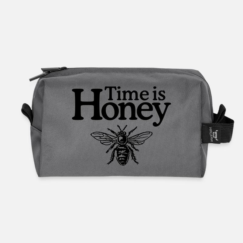 Time is Honey - Recycelte Kulturtasche - Anthrazit