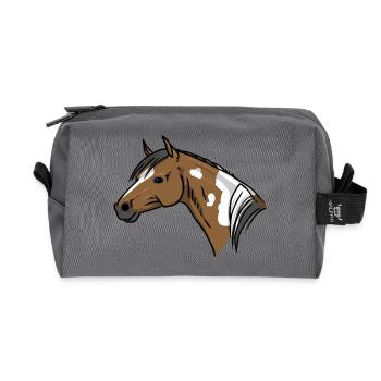 Horse Portrait - Recycled Toiletry Zip Bag - anthracite - Front