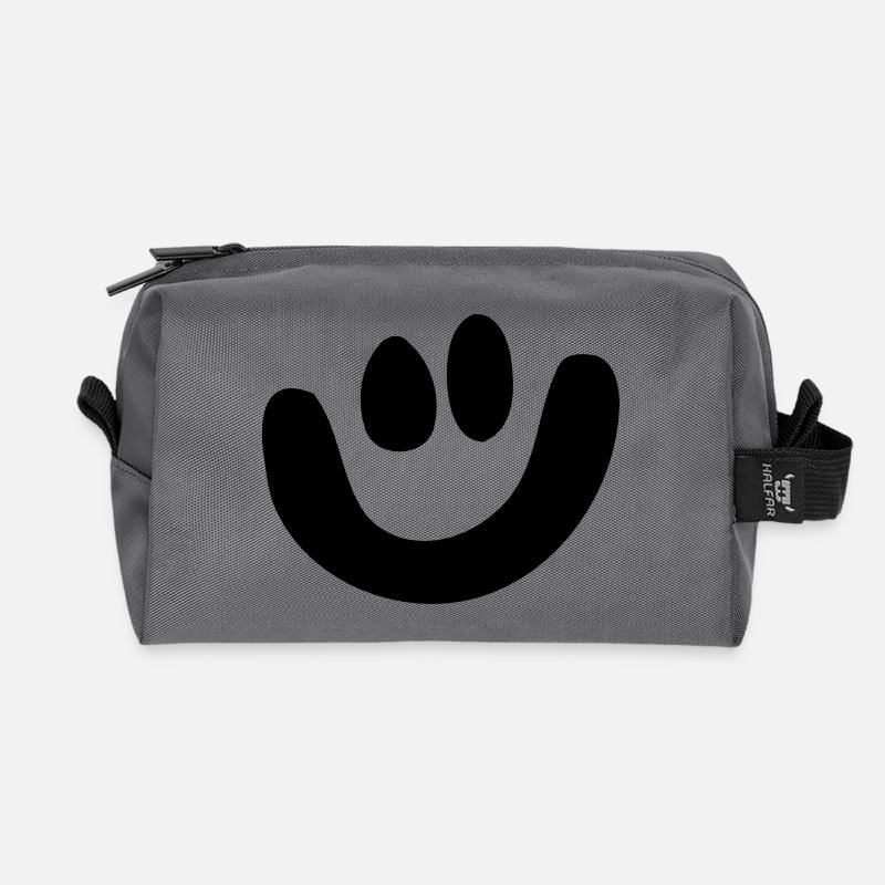 Smiley - Recycelte Kulturtasche - Anthrazit