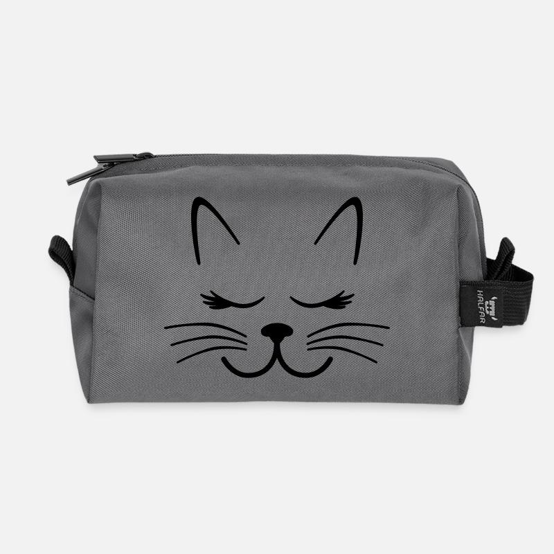Katze - Recycelte Kulturtasche - Anthrazit