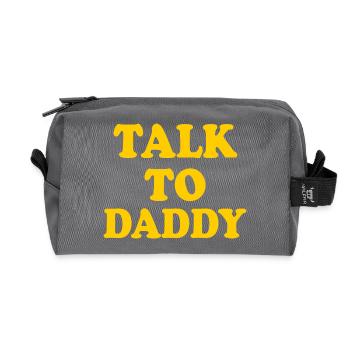 Talk to daddy - Recycled Toiletry Zip Bag - anthracite - Front
