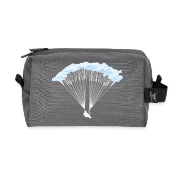 Parachutiste en silhouette nuageuse - Trousse de toilette en tissu recyclé - anthracite - Devant