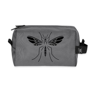 Conception minimaliste de silhouette d’insecte moustique - Trousse de toilette en tissu recyclé - anthracite - Devant