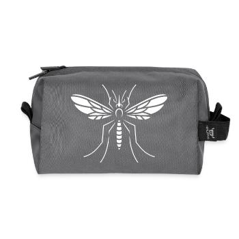 Conception minimaliste de silhouette d’insecte moustique - Trousse de toilette en tissu recyclé - anthracite - Devant