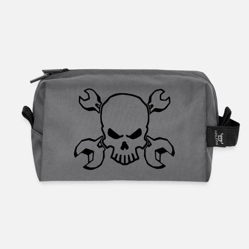 TOOLSKULL - 1C - Recycled Toiletry Zip Bag - anthracite