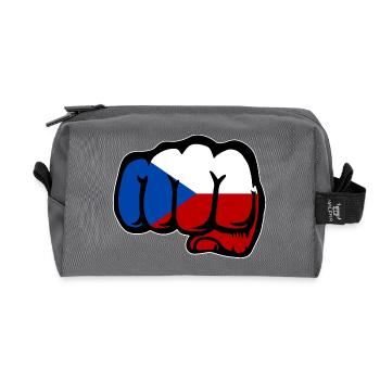 Drapeau de la République tchèque - Trousse de toilette en tissu recyclé - anthracite - Devant