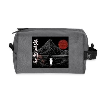 White and Red Japanese the serene way, bonne année - Trousse de toilette en tissu recyclé - anthracite - Devant