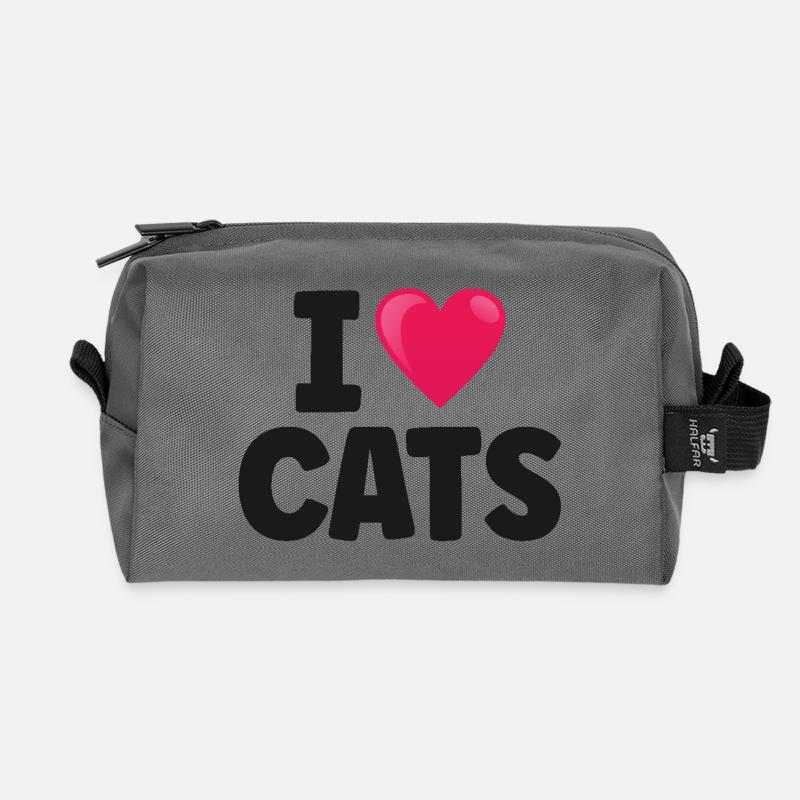 Katze - Recycelte Kulturtasche - Anthrazit