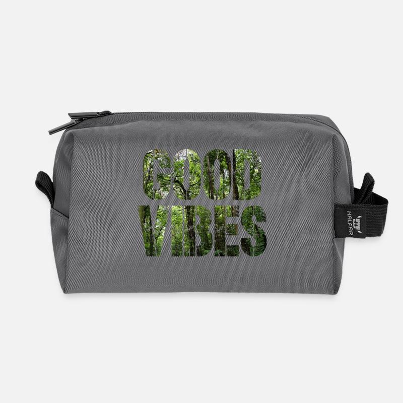 Gute Vibes - Recycled Toiletry Zip Bag - anthracite