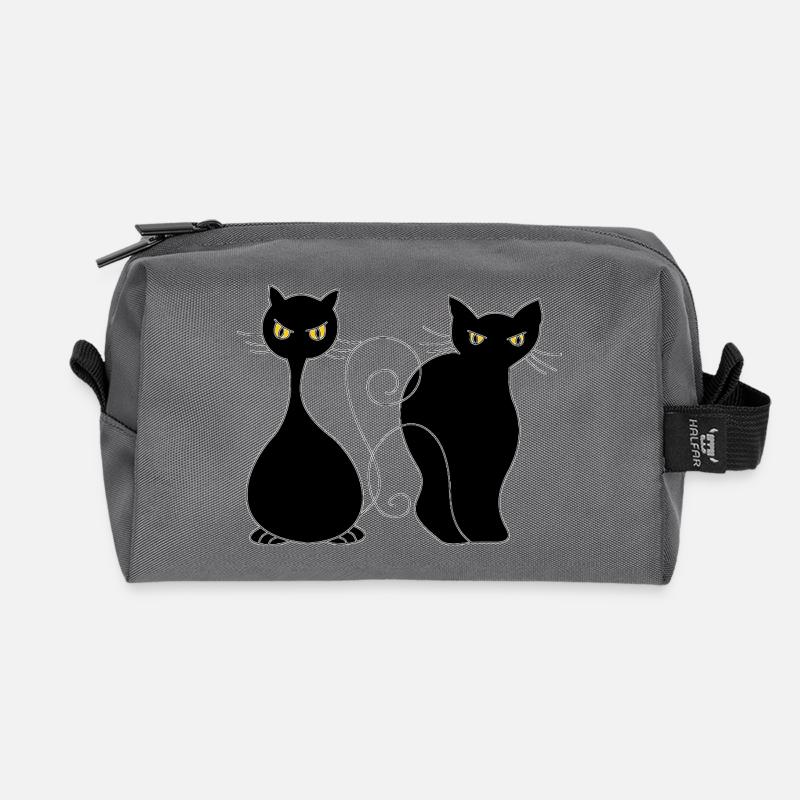 Katzen - Recycelte Kulturtasche - Anthrazit