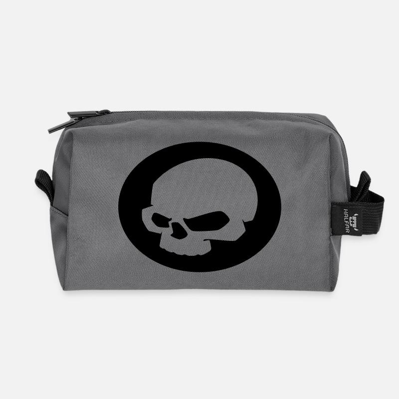 SKULL - Recycelte Kulturtasche - Anthrazit