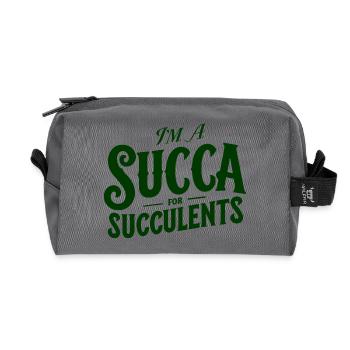 Ich bin ein Sukka für Sukkulenten - Recycelte Kulturtasche - Anthrazit - Vorne