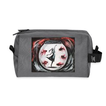 Dance in a glass ball: Girls and goldfish - Recycled Toiletry Zip Bag - anthracite - Front