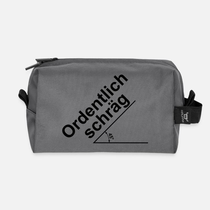 Ordentlich schraeg - Recycelte Kulturtasche - Anthrazit