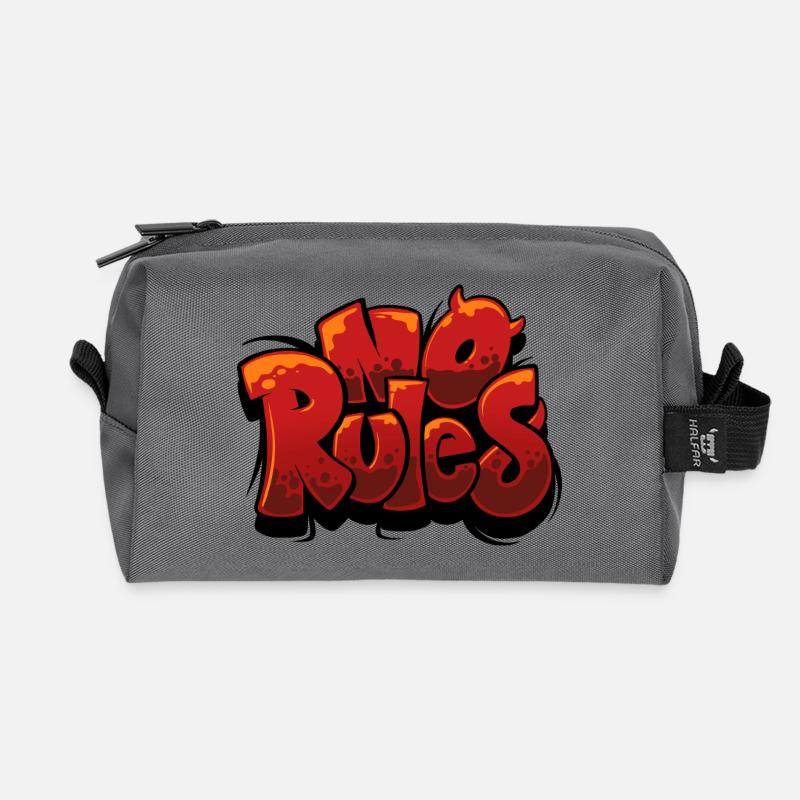 Keine Regeln Graffiti Urban Red - Recycelte Kulturtasche - Anthrazit