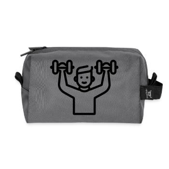 bodybuilding - Recycled Toiletry Zip Bag - anthracite - Front