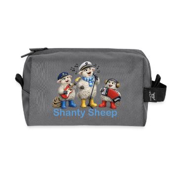 Ruban mouton de bidonville - Trousse de toilette en tissu recyclé - anthracite - Devant