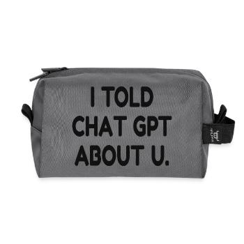 I Told ChatGPT About You – Funny AI Quote - Recycelte Kulturtasche - Anthrazit - Vorne