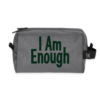 I Am Enough Selbstvertrauen Statement - Recycelte Kulturtasche - Anthrazit - Vorne