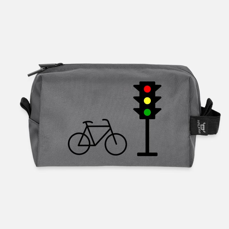 Empreinte de feu de circulation avec vélo - Trousse de toilette en tissu recyclé - anthracite