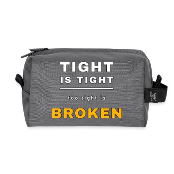 Tight is tight too tight is broken – Lustiger Mech - Recycelte Kulturtasche - Anthrazit - Vorne