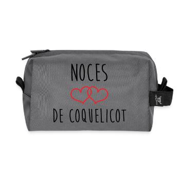noces de Coquelicot 8 ans de mariage - Trousse de toilette en tissu recyclé - anthracite - Devant
