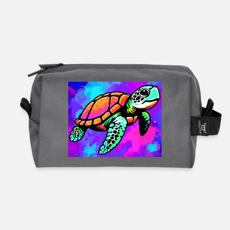 turtle - Recycled Toiletry Zip Bag - anthracite
