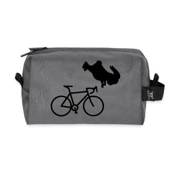 Bicycle Cycling Bunny - Recycled Toiletry Zip Bag - anthracite - Front
